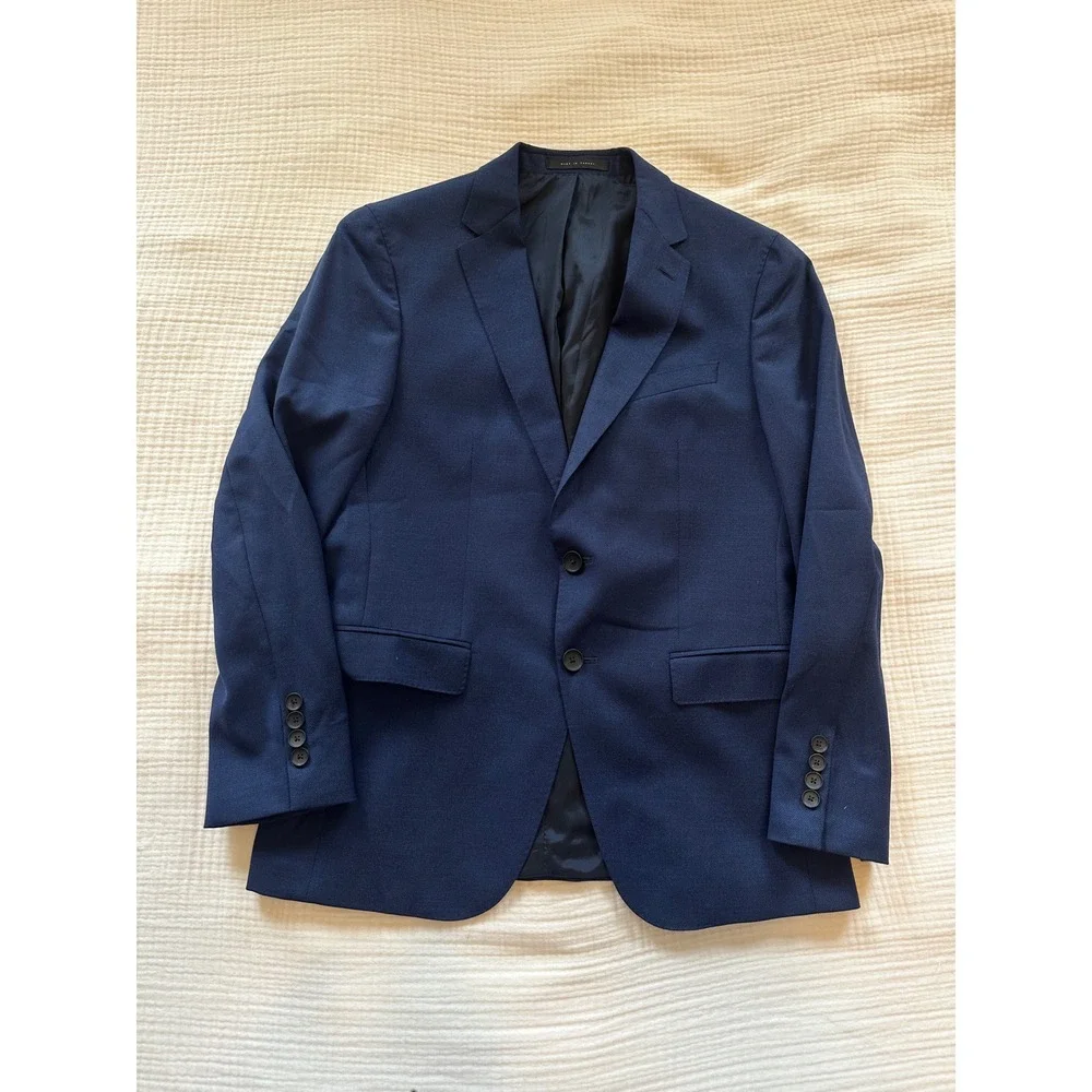 Hugo Boss Wool Suit 36S Jacket 32R Pants Navy Blue 2-Piece Blazer Coat 2 Button